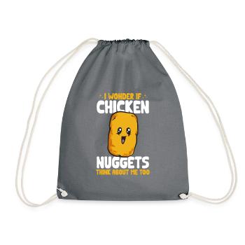 Chicken Nugget Lover Chicken Nuggets - Drawstring Bag - grey - Front