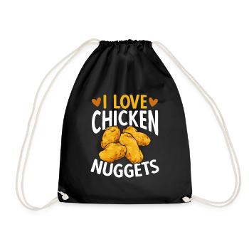 Chicken Nugget Lover Chicken Nuggets - Drawstring Bag - black - Front