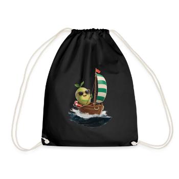 Frucht Guave Bootfahren Geschenk - Turnbeutel - Schwarz - Vorne