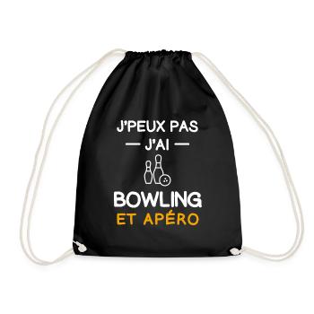 je peux pas j'ai bowling apéro bouliste - Sac de sport léger - noir - Devant