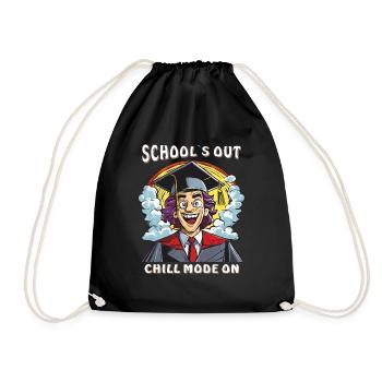 SCHOOL`S OUT CHILL MODE ON - Turnbeutel - Schwarz - Vorne