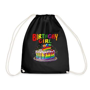CAKE BIRTHGAY GIRL - Drawstring Bag - black - Front