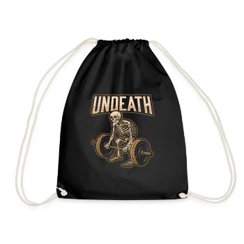 Weightlifting Weightlifting Skeleton Undeath - Drawstring Bag - black - Front