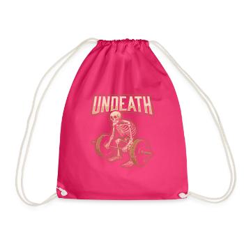 Weightlifting Weightlifting Skeleton Undeath - Drawstring Bag - fuchsia - Front