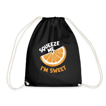 Lustiges Orangenfrucht Geschenk - Turnbeutel - Schwarz - Vorne