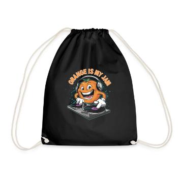 Lustiges Orangenfrucht Geschenk - Turnbeutel - Schwarz - Vorne