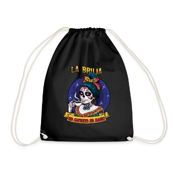 No Coffee No Magic Muertos Day Of Dead - Drawstring Bag - black - Front