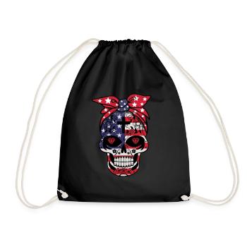 US-Flagge Muertos Tag der Toten Halloween - Turnbeutel - Schwarz - Vorne
