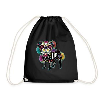 Carlin Floral Squelette Muertos Jour Des Morts Halloween - Sac de sport léger - noir - Devant