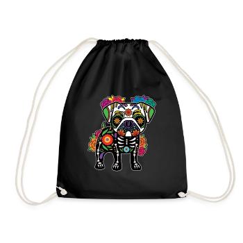Carlin Floral Squelette Muertos Jour Des Morts - Sac de sport léger - noir - Devant
