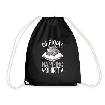 Official Sleeping House Rhino PJ Sleeping Nickering - Drawstring Bag - black - Front