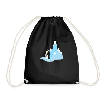 Gletscher mit Pinguin Vogel Tier Lebensraum T-Shirt - Turnbeutel - Schwarz - Vorne