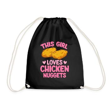 Chicken Nugget Lover Chicken Nuggets - Drawstring Bag - black - Front