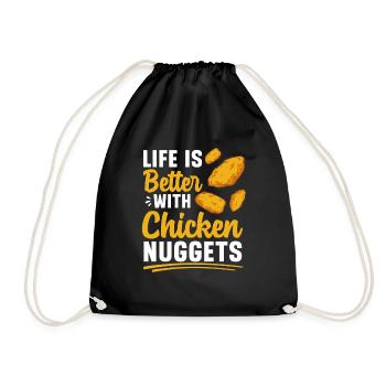 Chicken Nugget Lover Chicken Nuggets - Drawstring Bag - black - Front