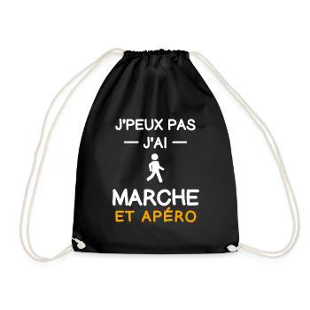 I can't I walked aperitif walker - Drawstring Bag - black - Front