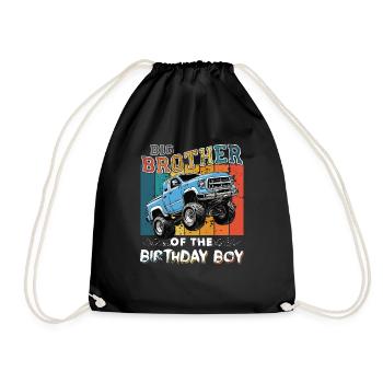 Grand frère du Monster Truck Birthday Boy - Sac de sport léger - noir - Devant