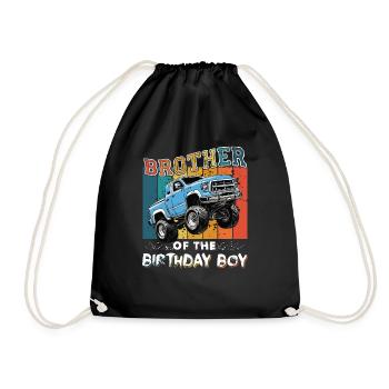 Frère de la fête Monster Truck Birthday Boy - Sac de sport léger - noir - Devant