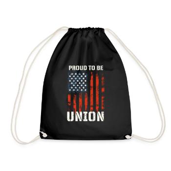 Proud To Be Union Labor Day Worker - Drawstring Bag - black - Front