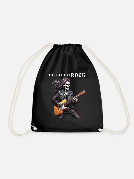 MUSIKER ROCK JUST LET IT ROCK - Turnbeutel - Schwarz