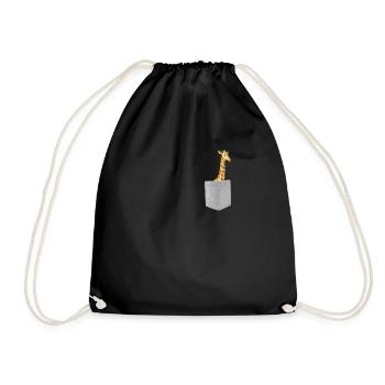 T-shirt Girafe de poche - Girafe animale grande drôle - Sac de sport léger - noir - Devant