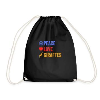 Paix Amour Girafes Amusant Grand Amoureux des animaux Girafe - Sac de sport léger - noir - Devant
