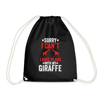 Tut mir leid, ich kann nicht, ich habe Pläne mit meinem Giraffentier - Turnbeutel - Schwarz - Vorne