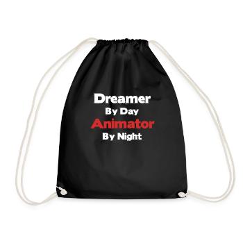 Dreamer By Day Animator By Night Lustige - Turnbeutel - Schwarz - Vorne