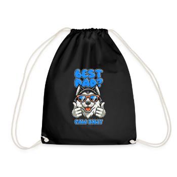 Siberian Husky Father Best Dad Pawsibly - Drawstring Bag - black - Front