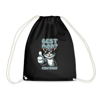 Cat Father Best Dad Pawsibly - Drawstring Bag - black - Front