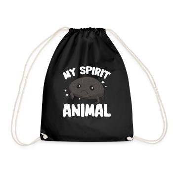 Black Rain Frog Breviceps Fuscus Frog - Drawstring Bag - black - Front