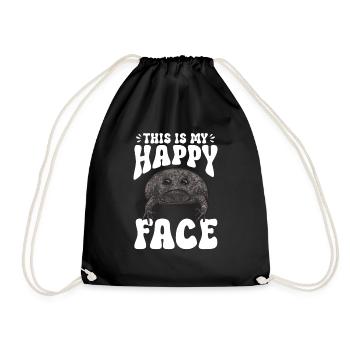 Black Rain Frog Breviceps Fuscus Frog - Drawstring Bag - black - Front