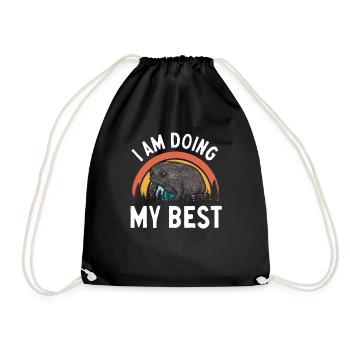 Black Rain Frog Breviceps Fuscus Frog - Drawstring Bag - black - Front
