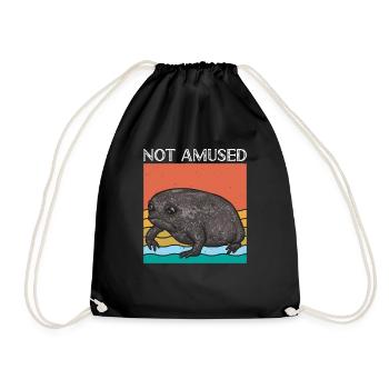 Black Rain Frog Breviceps Fuscus Frog - Drawstring Bag - black - Front