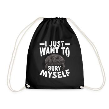 Black Rain Frog Breviceps Fuscus Frog - Drawstring Bag - black - Front