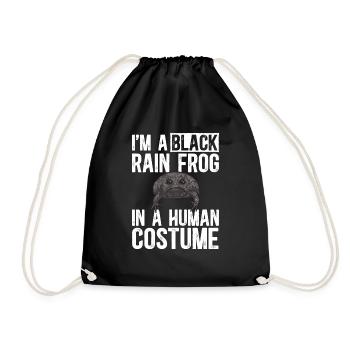 Black Rain Frog Breviceps Fuscus Frog - Drawstring Bag - black - Front