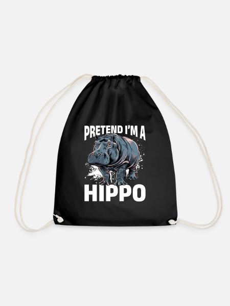 Hippo Hippopotamus Animal Pretend I'm A Hippo - Turnbeutel - Schwarz