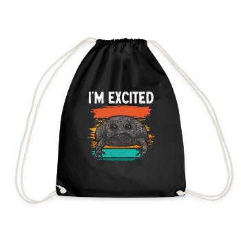 Black Rain Frog Breviceps Fuscus Frog - Drawstring Bag - black - Front