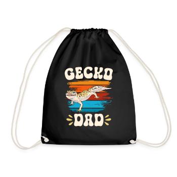 Leopard Gecko Reptile Pet Gecko - Drawstring Bag - black - Front
