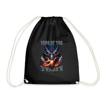 Year of the Dragon 2024 - Chinese Zodiac - Drawstring Bag - black - Front