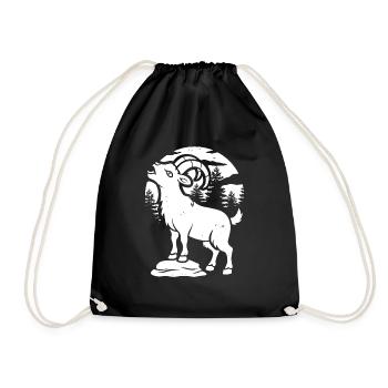 Hurlement de la lune de la chèvre - Sac de sport léger - noir - Devant