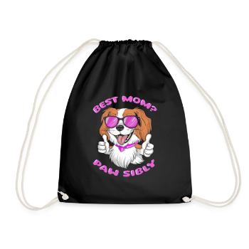 Roi Charles Cavalier Mère Meilleure Maman Pawsibly - Sac de sport léger - noir - Devant
