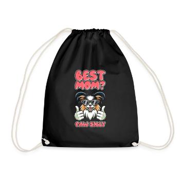 Papillon Mutter Best Mom Pawsibly - Turnbeutel - Schwarz - Vorne