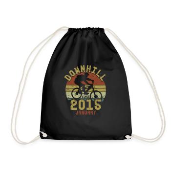 Birthday Downhill Bike Bike January 2015 - Drawstring Bag - black - Front