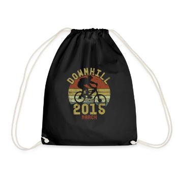 Birthday Downhill Bike Bike March 2015 - Drawstring Bag - black - Front