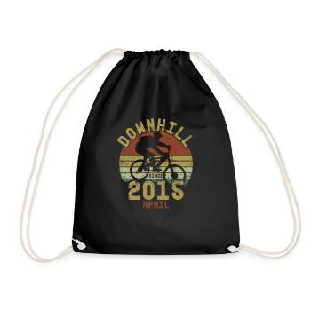 Birthday Downhill Bike Bike April 2015 - Drawstring Bag - black - Front