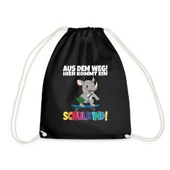 Schulkind 2024 Einschulung Schulanfang - Turnbeutel - Schwarz - Vorne