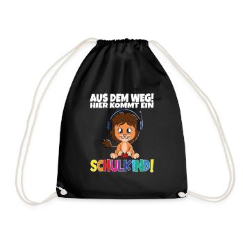 Schulkind 2024 Einschulung Schulanfang - Turnbeutel - Schwarz - Vorne