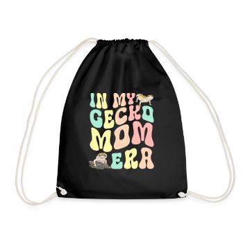 Leopard Gecko Reptile Pet Gecko - Drawstring Bag - black - Front