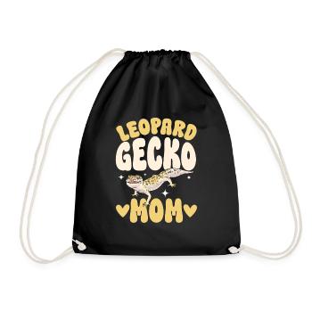 Leopard Gecko Reptile Pet Gecko - Drawstring Bag - black - Front