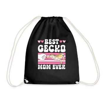 Leopard Gecko Reptile Pet Gecko - Drawstring Bag - black - Front
